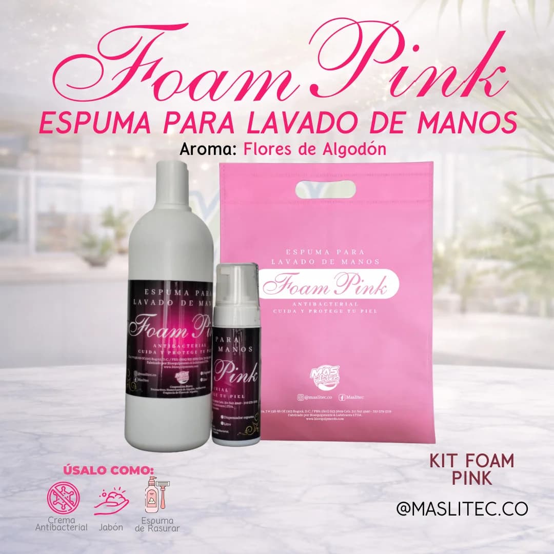 ESPUMA ANTIBACTERIAL ROSADA PARA MANOS KIT