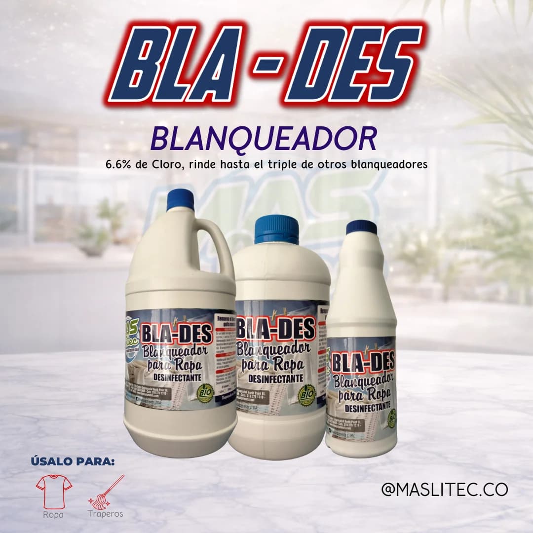 BLANQUEADOR DESINFECTANTE CON HIPOCLORITO DE SODIO AL 6.6%