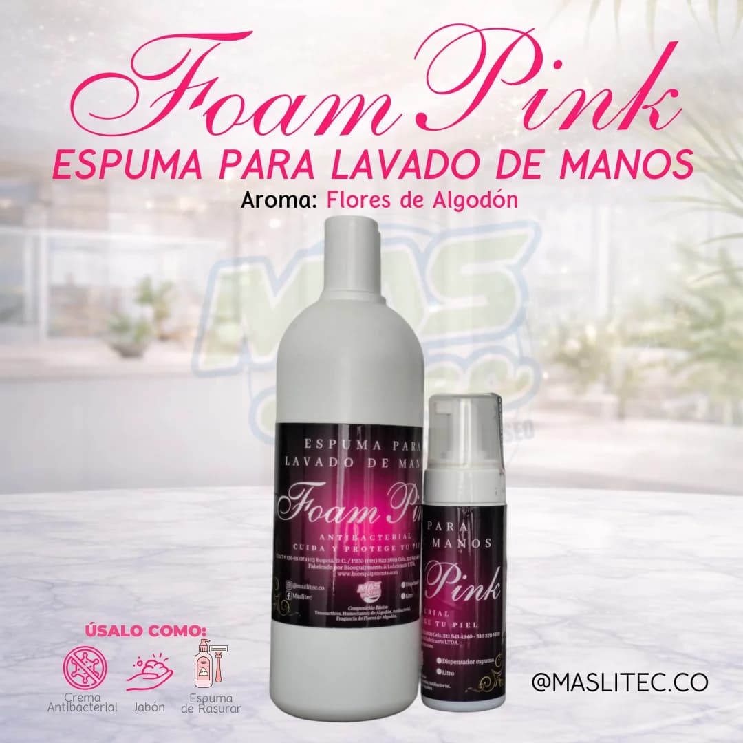 ESPUMA ANTIBACTERIAL ROSADA PARA MANOS